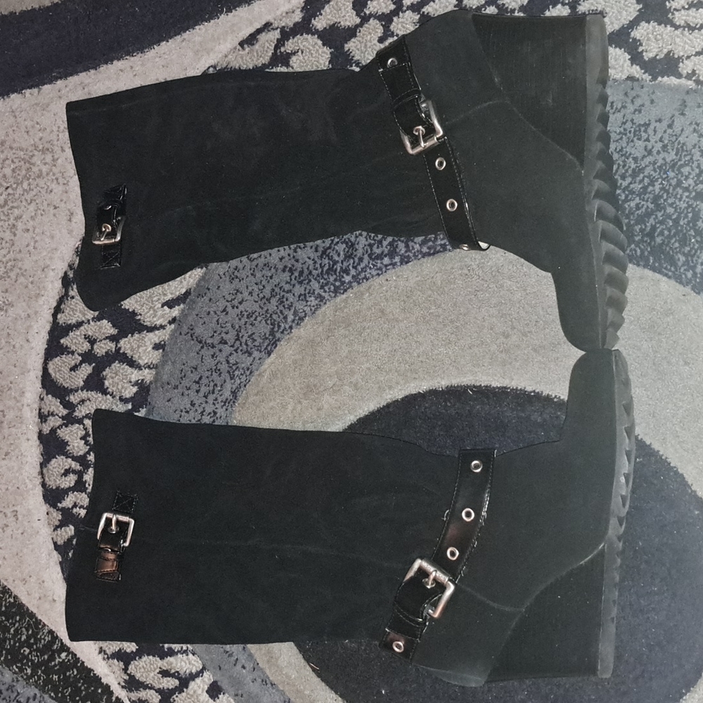 Michael Kors Black Suede Boots (Norma Style) Size 9